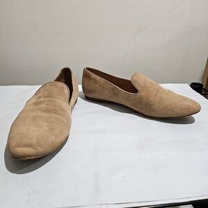 J.Crew Women's Suede Slip-On Tan Loafers in Tan Size 8 Genuine Leather Flats